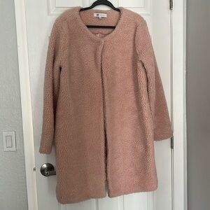 Salmon color knee length lined coat
